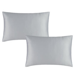 Catherine Lansfield Pillowcases Silky Soft Satin Standard 50X75Cm Pack Of 2 Pillow Cases With Envelope Closure Silver Grey - thumbnail 2