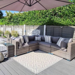 The Rugs Ecology Collection Outdoor Patio Garden Rug Grey Diamond Design Weatherproof Jet Washable 100G - thumbnail 3