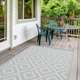 The Rugs Ecology Collection Outdoor Patio Garden Rug Grey Diamond Design Weatherproof Jet Washable 100G - thumbnail 8