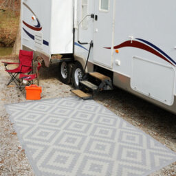 The Rugs Ecology Collection Outdoor Patio Garden Rug Grey Diamond Design Weatherproof Jet Washable 100G - thumbnail 9
