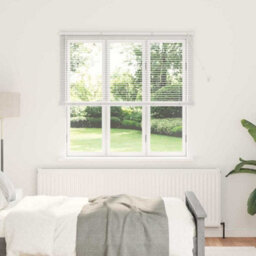 Berkfield Window Blind With Curtains Manual White Aluminium - thumbnail 1