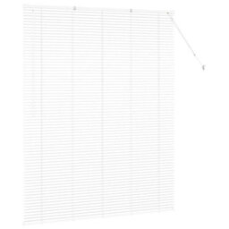 Berkfield Window Blind With Curtains Manual White Aluminium - thumbnail 6