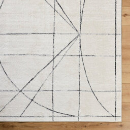 Livabliss Galey Alix Architect-Modern Ivory Black Graphic High Pile Living Dining Bedroom Rug 160 X 213 Cm Easy Care, Non Shedding - thumbnail 7