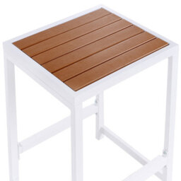 Beliani Outdoor Stool - Matte White Powder-Coated Steel Base With Polywood Top, W40 X D38 X H61Cm - thumbnail 6