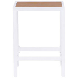 Beliani Outdoor Stool - Matte White Powder-Coated Steel Base With Polywood Top, W40 X D38 X H61Cm