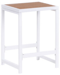 Beliani Outdoor Stool - Matte White Powder-Coated Steel Base With Polywood Top, W40 X D38 X H61Cm - thumbnail 3