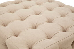 Orsina Elegant Beige Linen Button Tufted Foostool, Velvet Upholstered Soft Footstool, Premium Footstool For Bedroom - thumbnail 5