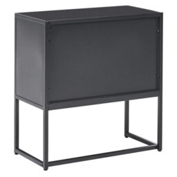 Wyld And Coco Nova Powder-Coated Black Steel Storage Cabinet With 2 Shelves, Compact Office Filing Cabinet W72 X D35 X H75Cm - thumbnail 7