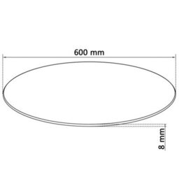 Berkfield Table Top Tempered Glass Round 600 mm - thumbnail 4