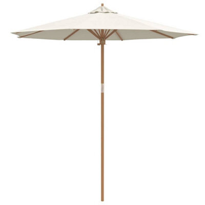 Berkfield Modern Garden Parasol Cream White 240 X 240 X 260 Cm Bamboo