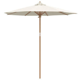 Berkfield Modern Garden Parasol Cream White 240 X 240 X 260 Cm Bamboo