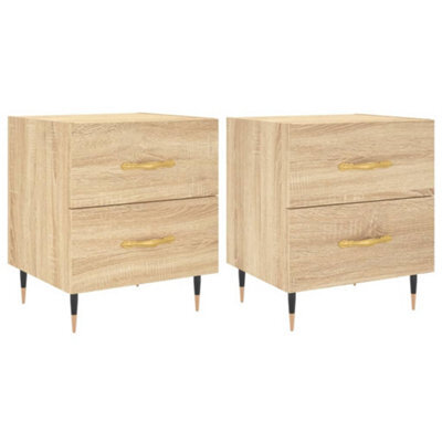 Berkfield Modern Bedside Cabinets 2 Pcs Sonoma Oak 40X35X47.5 Cm Engineered Wood - image 1