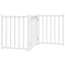 Walplus White Dog Gate Foldable 3 Panels 150Cm Solid Fir Wood Freestanding Pet Barrier - thumbnail 6