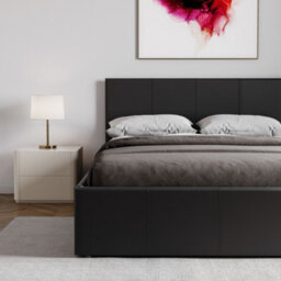 Lassic Vida Designs Lisbon Black 4Ft Small Double Ukfr Ottoman Faux Leather Bed Frame - thumbnail 5