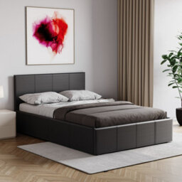 Lassic Vida Designs Lisbon Black 4Ft Small Double Ukfr Ottoman Faux Leather Bed Frame - thumbnail 3