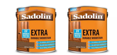Sadolin Extra Woodstain African Walnut 1L Pack Of 2