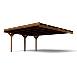 Cerland Victor Wall Mounted Double Wooden Carport 6 X 5M With Galvanised Concrete-In Feet - thumbnail 4