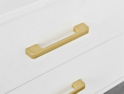 Furniturebox Taylor White Painted Wooden Bedside Table With 2 Drawers And Gold Handles - thumbnail 4