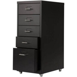 Panana Metal Filing Cabinet 5 Drawer Black Industrial Storage - thumbnail 1