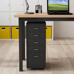 Panana Metal Filing Cabinet 5 Drawer Black Industrial Storage - thumbnail 4