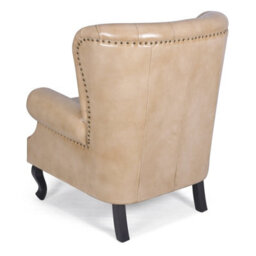 Elm Home And Garden Sherbourne Wingback Genuine Leather Armchair Cream 103Cm H X 84Cm W X 86Cm D - thumbnail 7