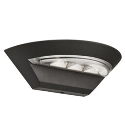 Ip44 Grey Led Semi-Circle Outdoor Exterior Garage Garden Patio Wall Light Lamp - thumbnail 1