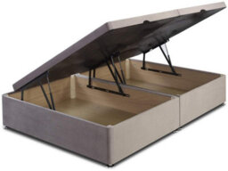 Divan Base Direct Grandeur Luxury Side Lift Ottoman Divan Bed Base Only 4Ft6 Double - Plush Velvet Silver - thumbnail 3