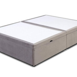 Divan Base Direct Grandeur Luxury Side Lift Ottoman Divan Bed Base Only 4Ft6 Double - Plush Velvet Silver - thumbnail 5