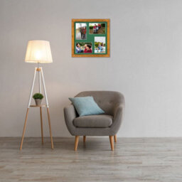 AK Frames 12X12 Rustic Oak Modern Multi Photo Frame With Emerald Mount - Holds 4 Apertures (4X) 6X4 Photos - thumbnail 3