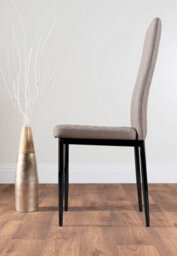 Furniturebox Uk Santorini Brown Round Round Dining Table And 4 Cappuccino Milan Black Leg Chairs - thumbnail 7