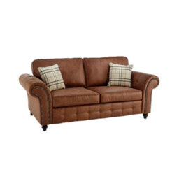 SquareBoxx Cedar Lounge Brown Sofa 3 Seater - thumbnail 3