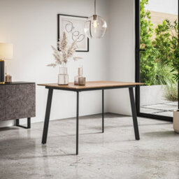 More4Homes Haydon Extending Dining Table Modern Oak Effect Table Top W Black Legs - thumbnail 2
