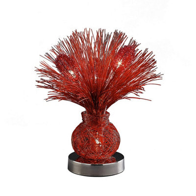 Luminosa Lighting Luminosa (Dh) Lenore Table Lamp 4 Light G4 Red/polished Polished Chrome, Not Led/cfl Compatible - image 1