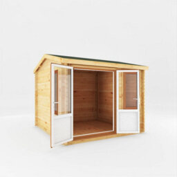 Waltons 3M X 3M Home Office Wooden Log Cabin 44mm Upvc Windows And Doors - Oak - thumbnail 4