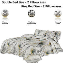 TheWhiteWater Limited Bedspread - Luxury Quilted - Reversible - Bed Throw Warm Quilt - Bedspread Patchwork Feathers Design Set 150 Gsm - 3 Tog - thumbnail 6