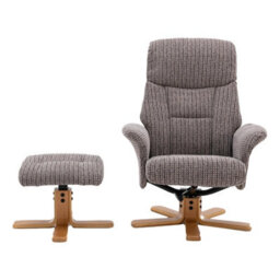 Morris Living The Giza - Fabric Swivel Recliner Chair & Matching Footstool In Latte - thumbnail 3