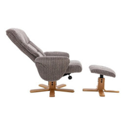 Morris Living The Giza - Fabric Swivel Recliner Chair & Matching Footstool In Latte - thumbnail 7