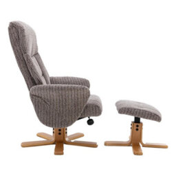 Morris Living The Giza - Fabric Swivel Recliner Chair & Matching Footstool In Latte - thumbnail 6