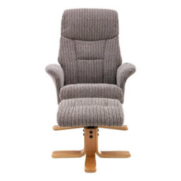 Morris Living The Giza - Fabric Swivel Recliner Chair & Matching Footstool In Latte - thumbnail 4