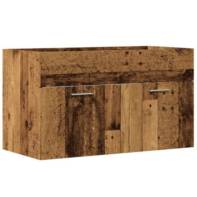 Berkfield Practical Bathroom Sink Cabinet Old Wood 80X38.5X46 Cm Engineered Wood