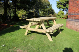 Churnet Valley Garden Furniture Ltd Deluxe Picnic Table, Wooden Garden Furniture - L180 X W150 X H90 Cm - Minimal Assembly Required - thumbnail 5