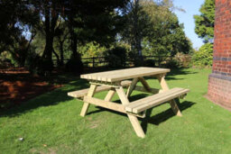 Churnet Valley Garden Furniture Ltd Deluxe Picnic Table, Wooden Garden Furniture - L180 X W150 X H90 Cm - Minimal Assembly Required - thumbnail 4