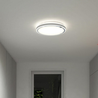 Artika Altitude Led Flush Mount Ceiling Light - 2500 Lumens, 5 Colour Temperatures 2700K-5000K, Dimmable 35W Chrome Fixture - image 1