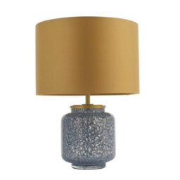 Luminosa Lighting Luminosa Courmayeur Table Lamp Cobalt Glass & Gold Satin Fabric - thumbnail 5