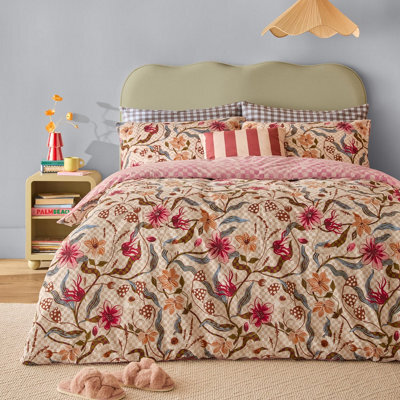 furn. Furn Juno Reversible Printed Duvet Cover Set, Multi, Double - image 1