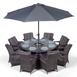 That's Furniture Arizona Round 8 Seater Rattan Dining Set With Ice Bucket Drinks Cooler - Grey - thumbnail 6