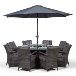 That's Furniture Arizona Round 8 Seater Rattan Dining Set With Ice Bucket Drinks Cooler - Grey - thumbnail 7