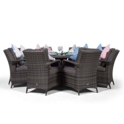 That's Furniture Arizona Round 8 Seater Rattan Dining Set With Ice Bucket Drinks Cooler - Grey - thumbnail 4