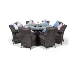 That's Furniture Arizona Round 8 Seater Rattan Dining Set With Ice Bucket Drinks Cooler - Grey - thumbnail 5