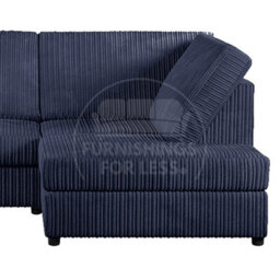 Furnishings For Less UK Luxor Navy Blue Jumbo Cord Large 5 Seater Corner Sofa Long Right Hand Facing - Full Back - thumbnail 2